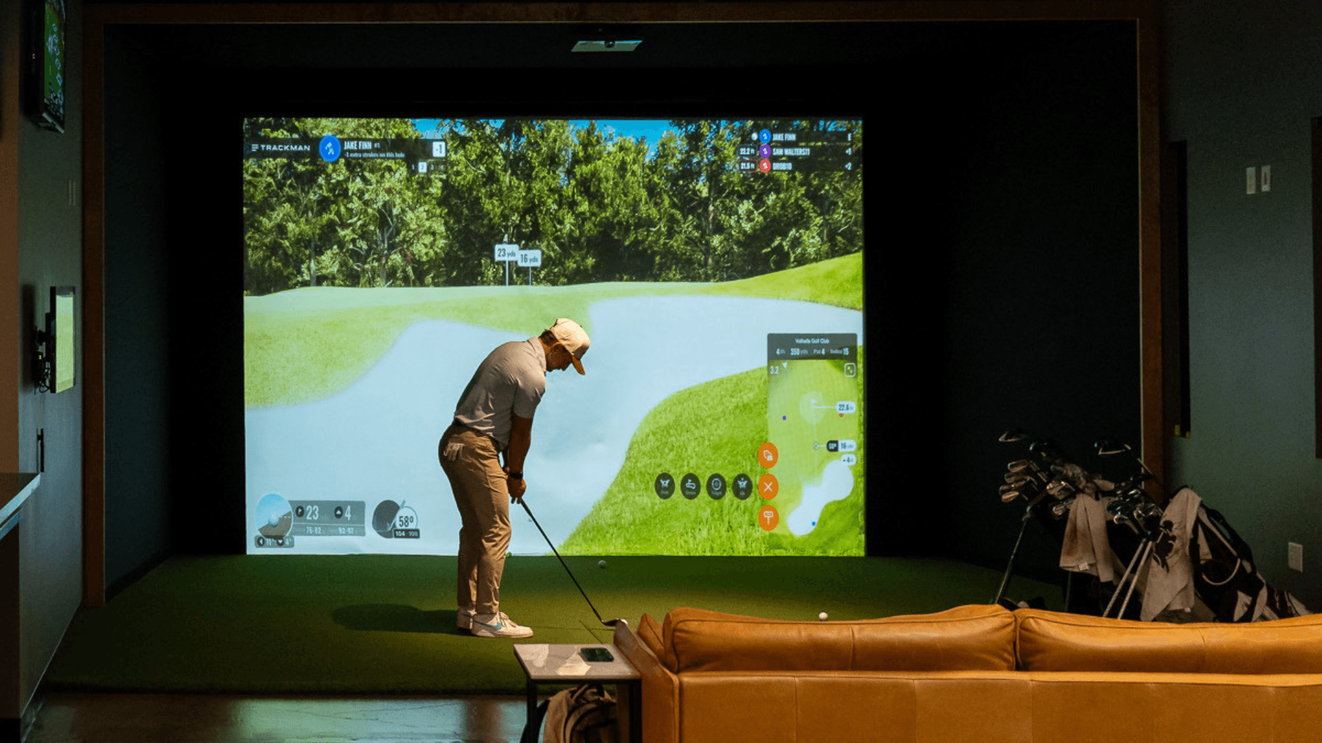 Golf simulator at The Hideout